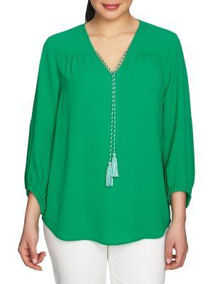 Chaus V-neck Quarter-sleeve Blouse