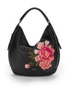 Calvin Klein Embroidered Floral Leather Hobo