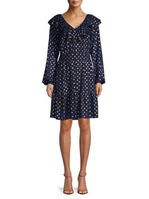 Michael Michael Kors Ruffle V-neck A-line Dress