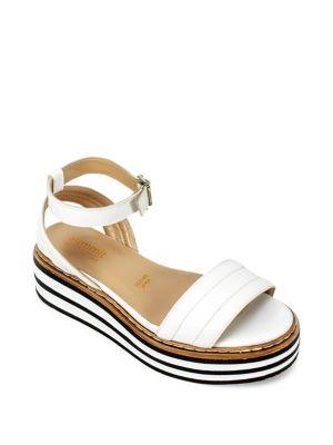 Summit By White Mountain Laney Athletic Leather Ankle-strap Platform Sandals