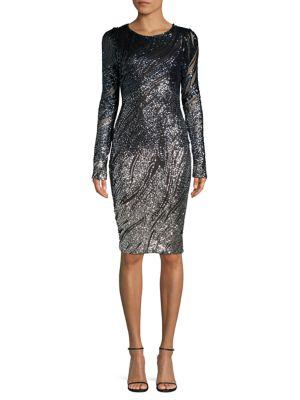 Betsy & Adam Sequin-embellished Sheath Dress