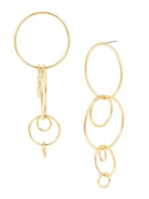 Bcbgeneration Goldtone Multi-circle Long Hoop Earrings