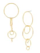 Bcbgeneration Goldtone Multi-circle Long Hoop Earrings