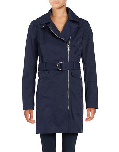 Vince Camuto Removable Hood Zip-up Trench Coat