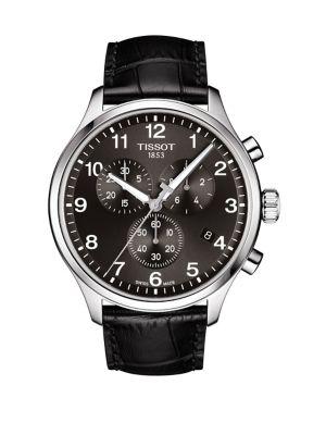 Tissot Chrono Xl Stainless Steel And Leather-strap Watch