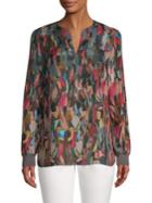 Lafayette 148 New York Roxy Silk Geometric Blouse