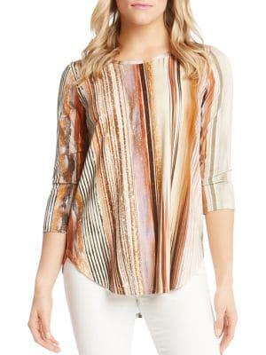Karen Kane Desert Striped Shirttail Tee