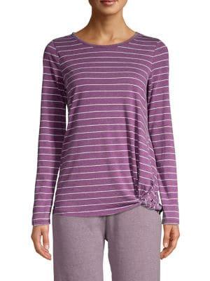 Marc New York Performance Long-sleeve Striped Knit Tee