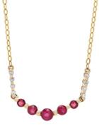 Lord & Taylor 14k Yellow Gold, Ruby & Diamond Chain Necklace