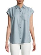 Lord & Taylor Hi-lo Button-front Top