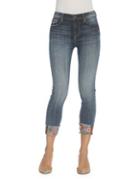 Driftwood Cropped Floral Embroidered Cuff Jeans