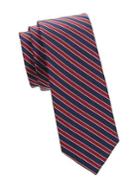 Black Brown Naples Skinny Striped Silk-blend Tie