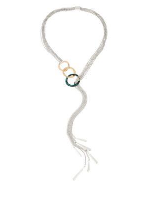 Robert Lee Morris Collection Hearts Crystal Tri-tone Y-necklace