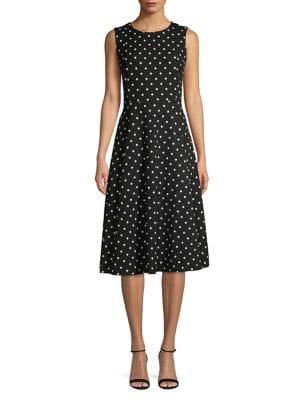 Calvin Klein Sleeveless Polka Dot Dress