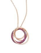 Bh Multi Color Corp. Ruby Diamond & 14k Rose Gold Pendant Necklace