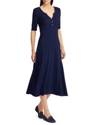 Lauren Ralph Lauren Petite Classic Cotton Fit-&-flare Dress