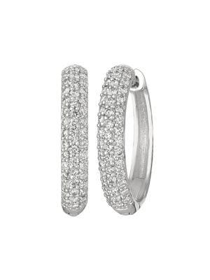 Morris & David 14k White Gold & 0.75 Tcw Diamond Hoop Earrings