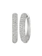 Morris & David 14k White Gold & 0.75 Tcw Diamond Hoop Earrings