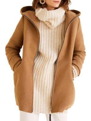 Mango Classic Hooded Coat