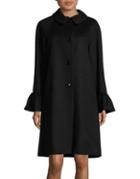 Sofia Cashmere Shirred Bell Sleeve Coat