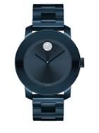 Movado Bold Crystal & Blue Stainless Steel Bracelet Watch