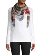 Vince Camuto Mixed-print Square Silk Scarf