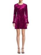 Highline Collective Shirred-neck Ruffle Cuff Long Sleeve Dress