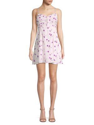 Astr The Label Ryder Ruched Floral Slip Dress