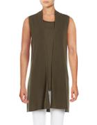 Eileen Fisher Petite Ribbed Open-front Vest