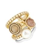 Lucky Brand Nouveau Americana Faux Pearl Stack Ring