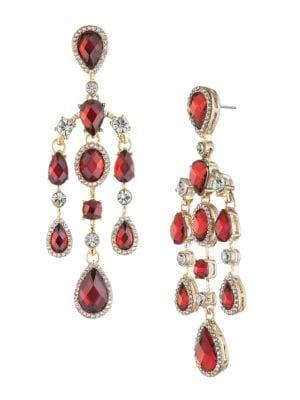 Anne Klein Epoxy & Cubic Zirconia Chandelier Drop Earrings