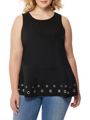 Rebel Wilson X Angels Plus Grommet Peplum Top