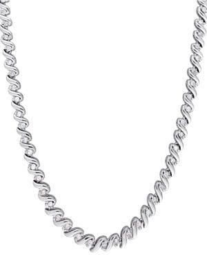 Sonatina Sterling Silver 1 Tcw Diamond Tennis Necklace