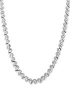 Sonatina Sterling Silver 1 Tcw Diamond Tennis Necklace