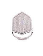 Lord & Taylor Pave Cubic Zirconia Hexagonal Ring