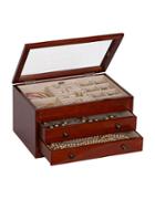Mele & Co. Haywood Glass Top Wooden Jewelry Box