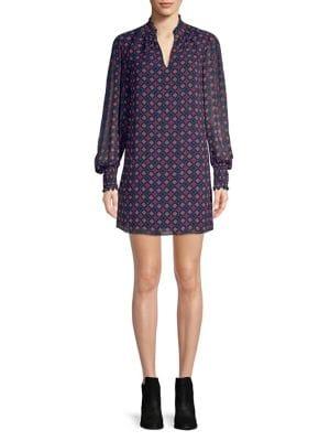 Highline Collective Bishop-sleeve Geometric Tunic Dress