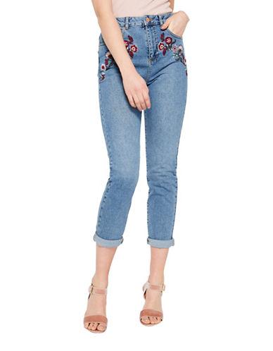 Miss Selfridge Embroidered Cropped Jeans