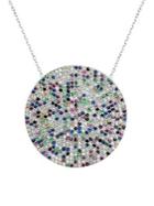 Lord & Taylor Sterling Silver & Pave Crystal Round Station Necklace