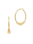 Lord & Taylor 14k Yellow Gold Beaded Hoop Earrings