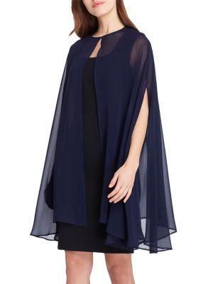 Tahari Hook-front Chiffon Cape