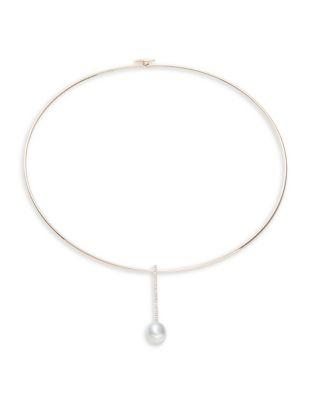 Lauren Ralph Lauren White Pearl Collar Pendant Necklace