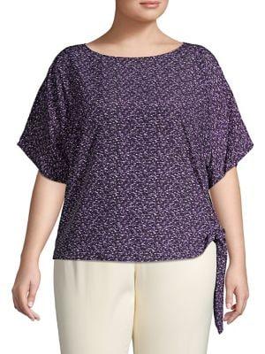 Michael Michael Kors Plus Printed Self-tie Blouse