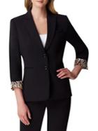 Tahari Arthur S. Levine Printed-cuff Button Jacket
