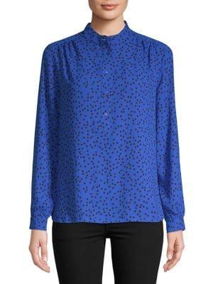 Anne Klein Dotted High-low Blouse