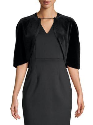 Aidan By Aidan Mattox Short Velvet Cape