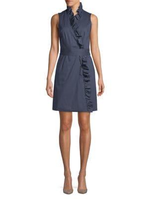 Eliza J Sleeveless Ruffle Wrap Dress
