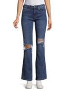 Free People Distressed Flared Jeans