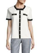 Karl Lagerfeld Paris Bow Knit Short-sleeve Shirt