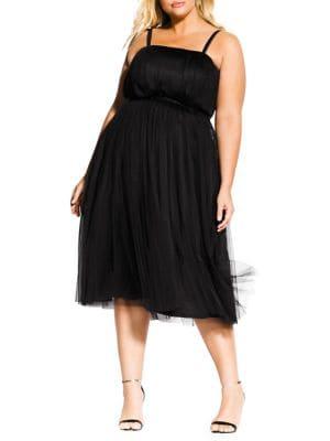 City Chic Plus Tulle Midi Dress